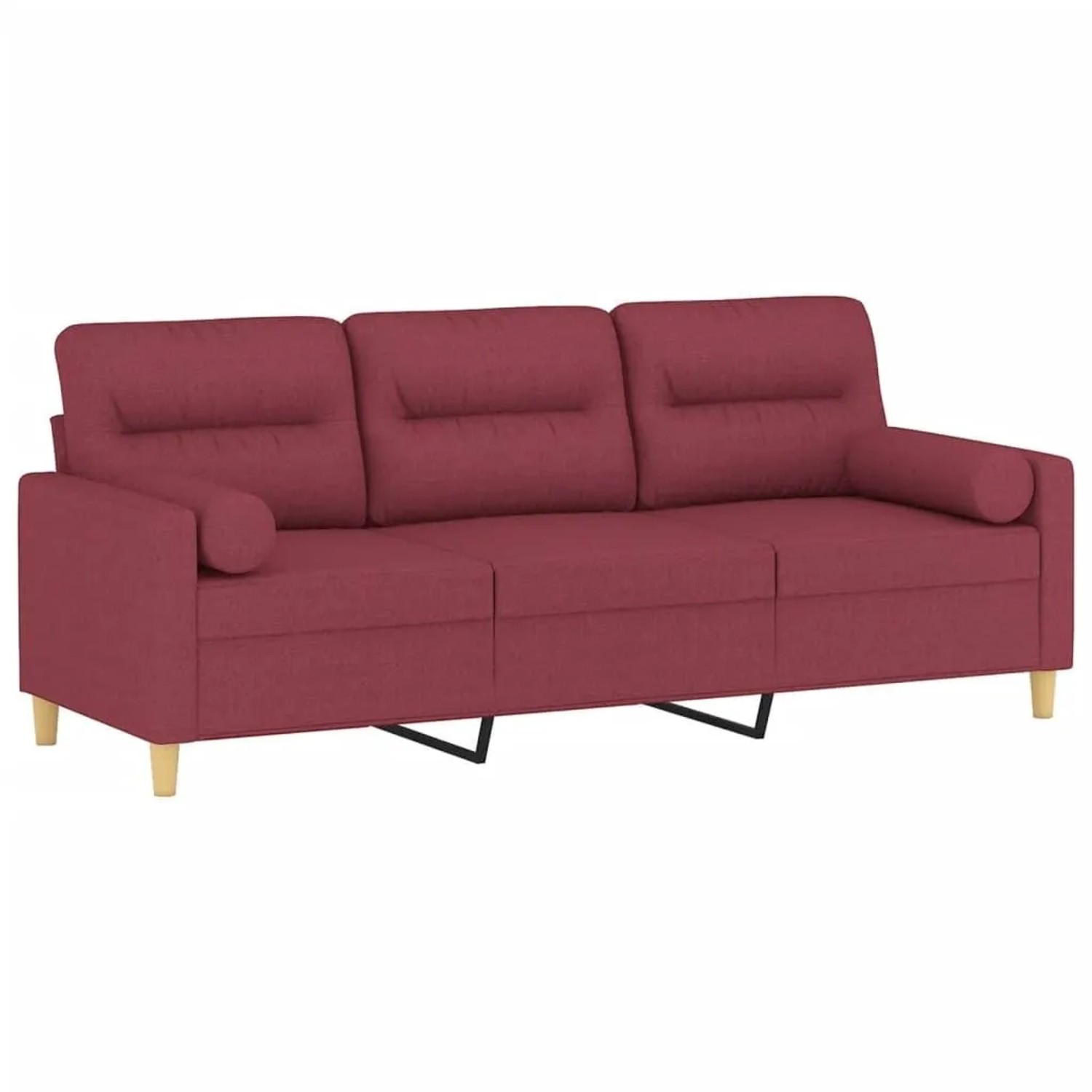 vidaXL 3-Sitzer-Sofa mit Zierkissen Weinrot 180 cm Stoff 3200835 günstig online kaufen