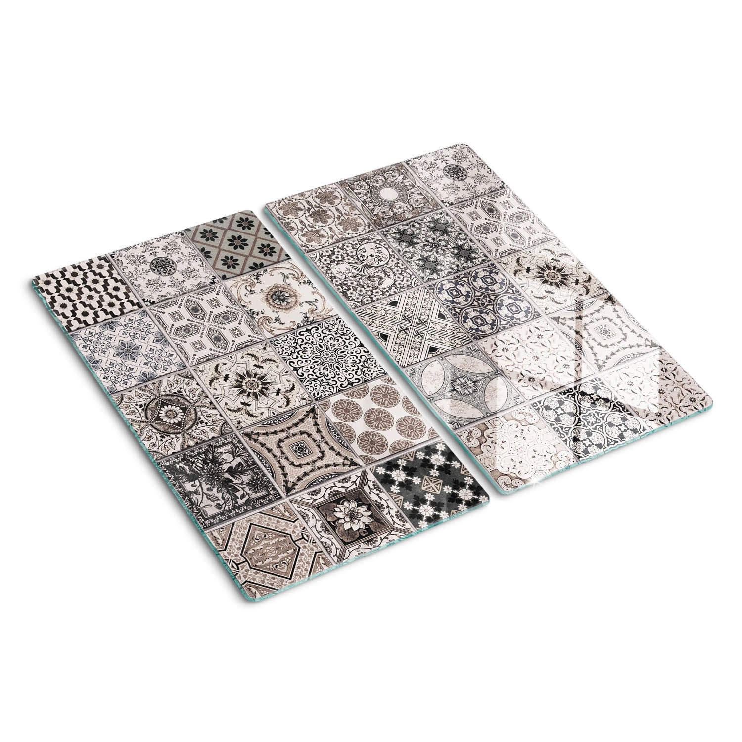 Tulup Herdabdeckplatte SET aus 2 Stück 30x52 cm Glas-Servierbrett Küchenute günstig online kaufen