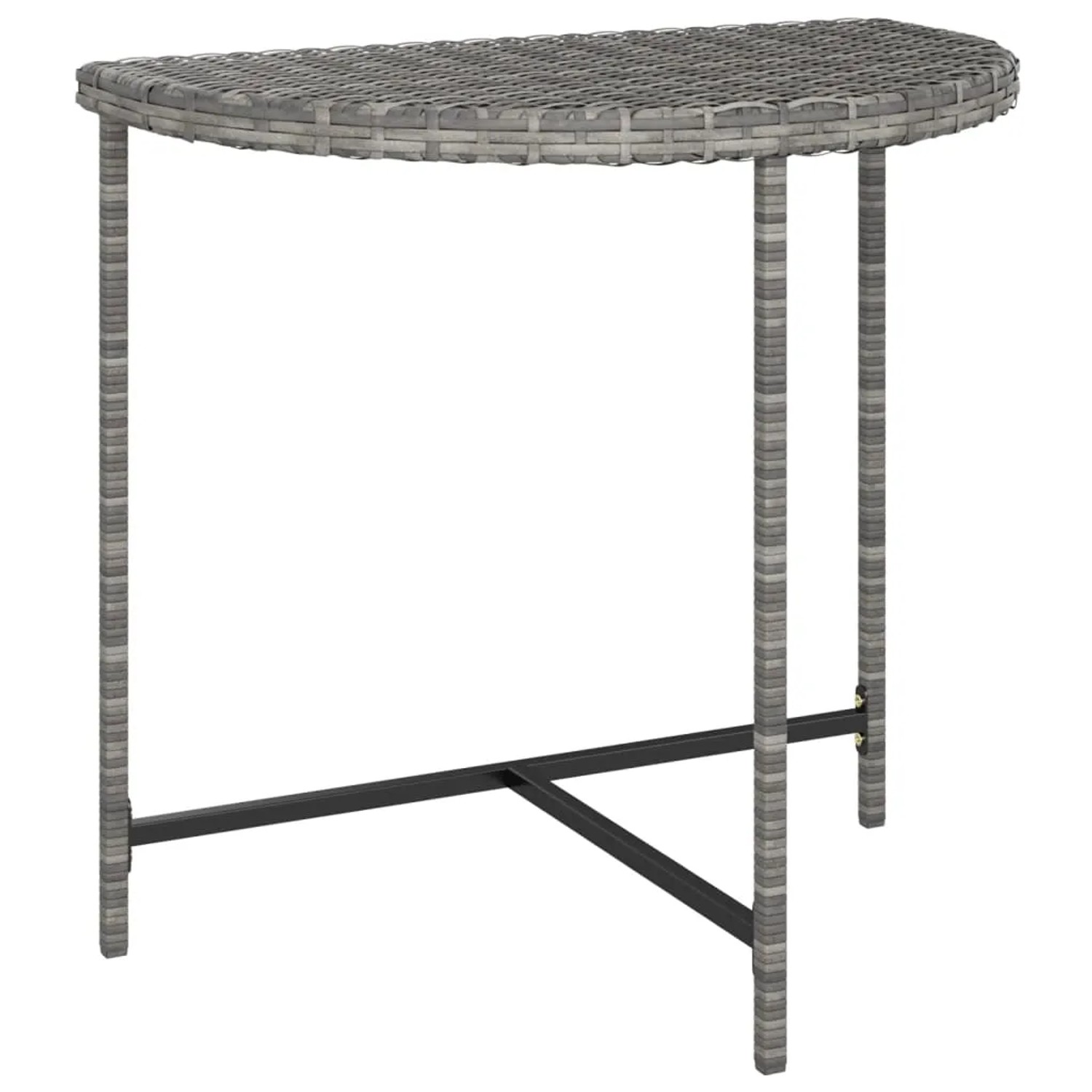 vidaXL Gartentisch Grau 80x50x75 cm Poly Rattan 316655