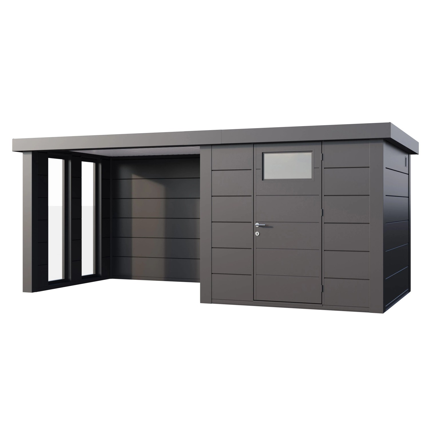 Gerätehaus Classico 2424 mit Lounge S Links m. Fenster 522 cm x 238 cm Anthrazit