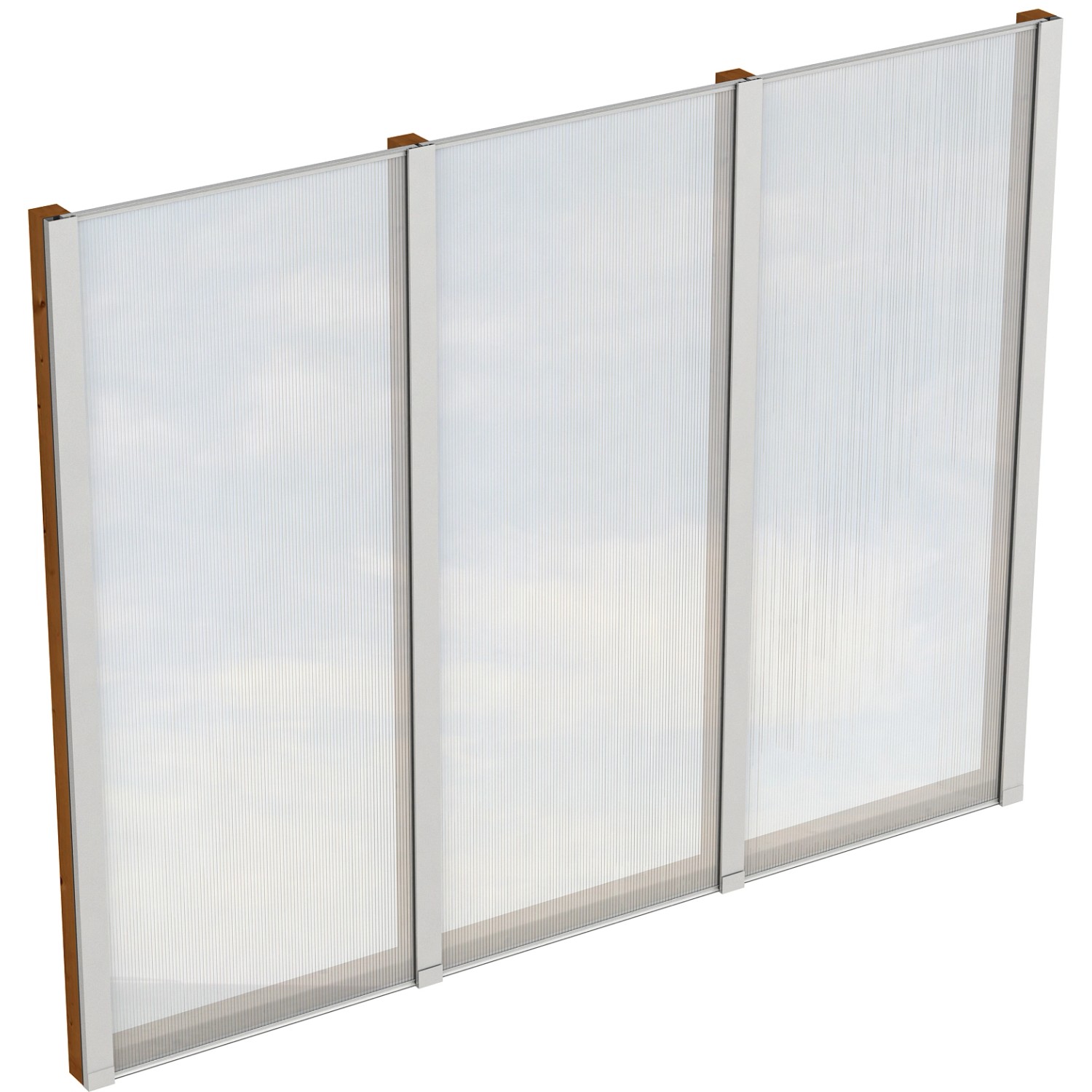 Skan Holz Seitenwand m. Polycarbonatplatten (FS) 255 x 200 cm Fichte Nussba günstig online kaufen