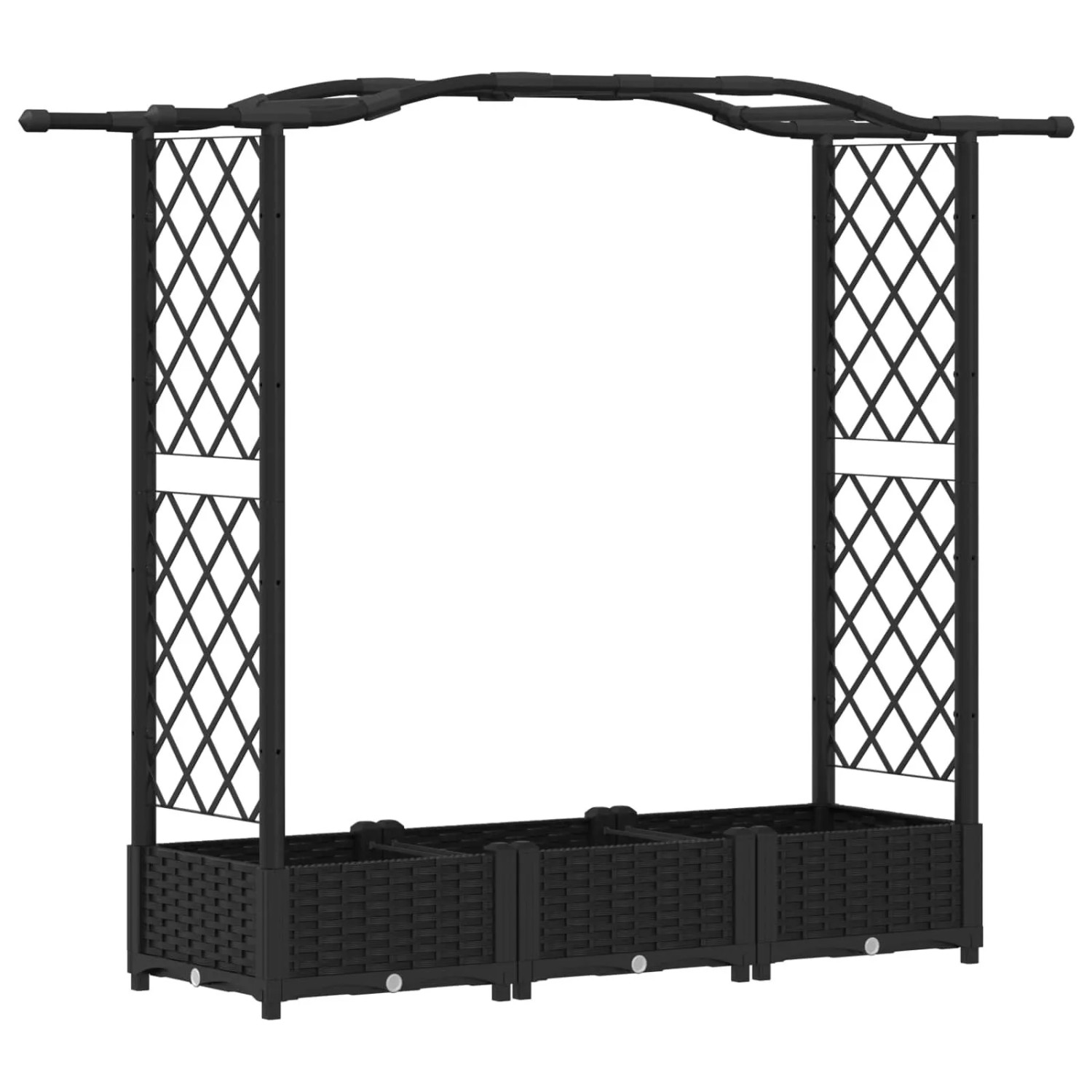 vidaXL Hochbeet mit Rankgitter und Dach Schwarz 169 x 40 x 125 cm PP 42032528