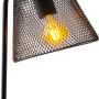 Schwarze Näve Stehleuchte Korie, 140 cm hoch, mit Gitter-Lampenschirm und E27 Fassung.