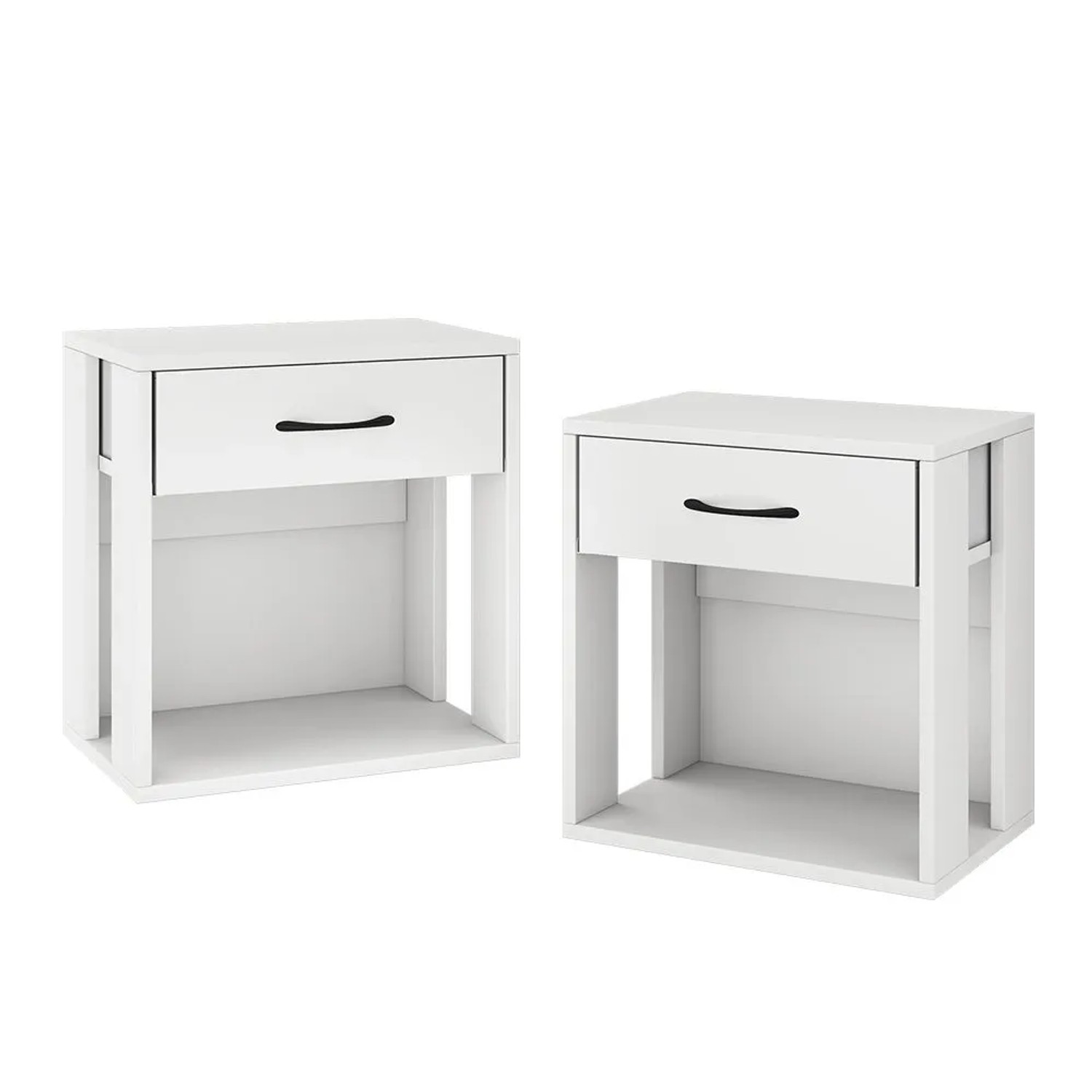 Vicco Nachttisch Virela Weiß 39 x 41 2er Set