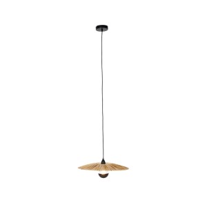 QAZQA Ländliche Hängelampe Schwarz mit Seil 45 cm Leia