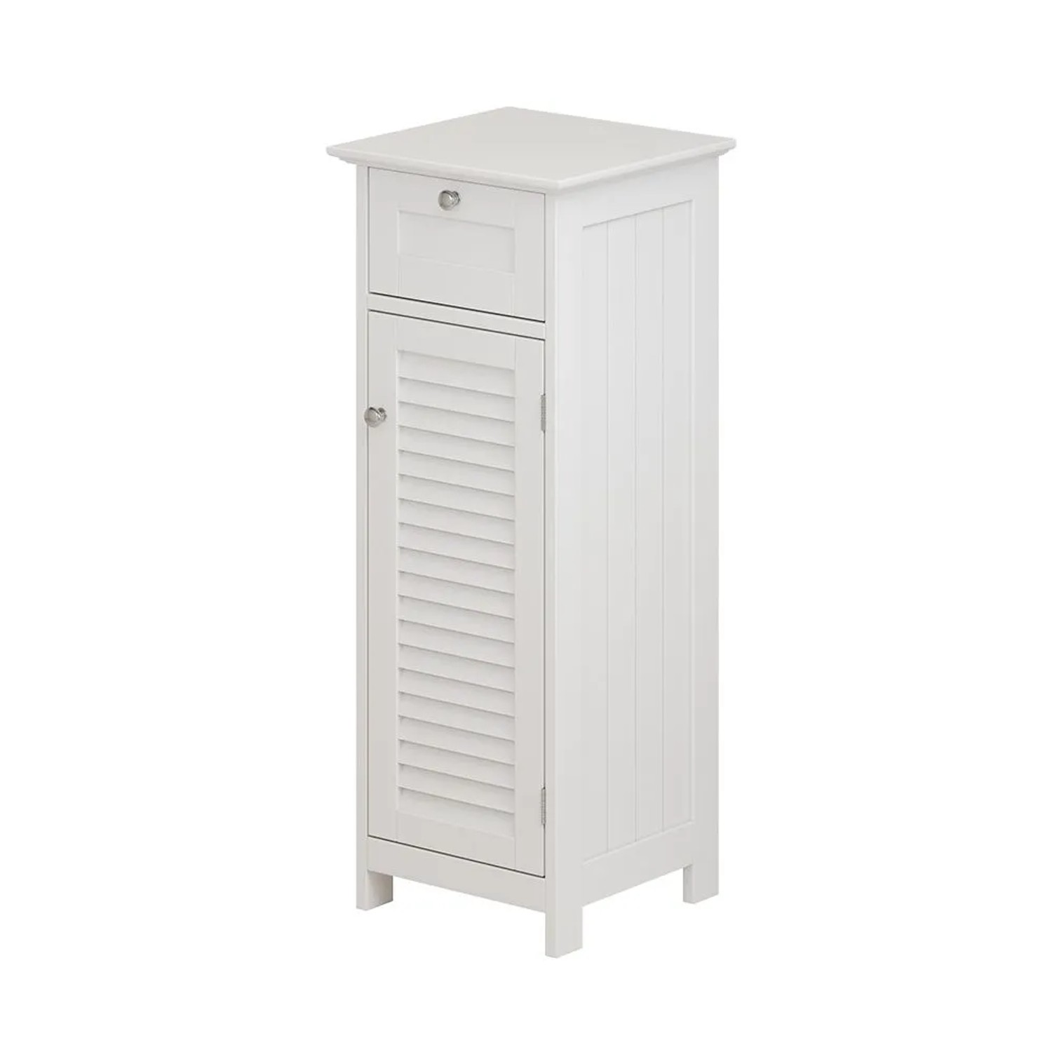 Vicco Midischrank Riad Weiß 32 x 87 mit Tür und Schublade