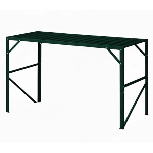 Grüner Halls Tisch, freistehend, aus Aluminium, 121x52 cm, für Gewächshaus & Garten.