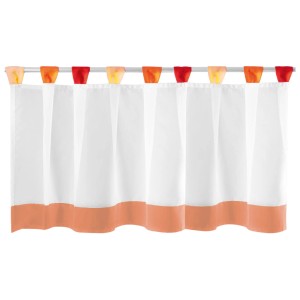 Arsvita Bistrogardine, 150x45 cm, orange-rot, mit Schlaufen für Fenstervorhänge.