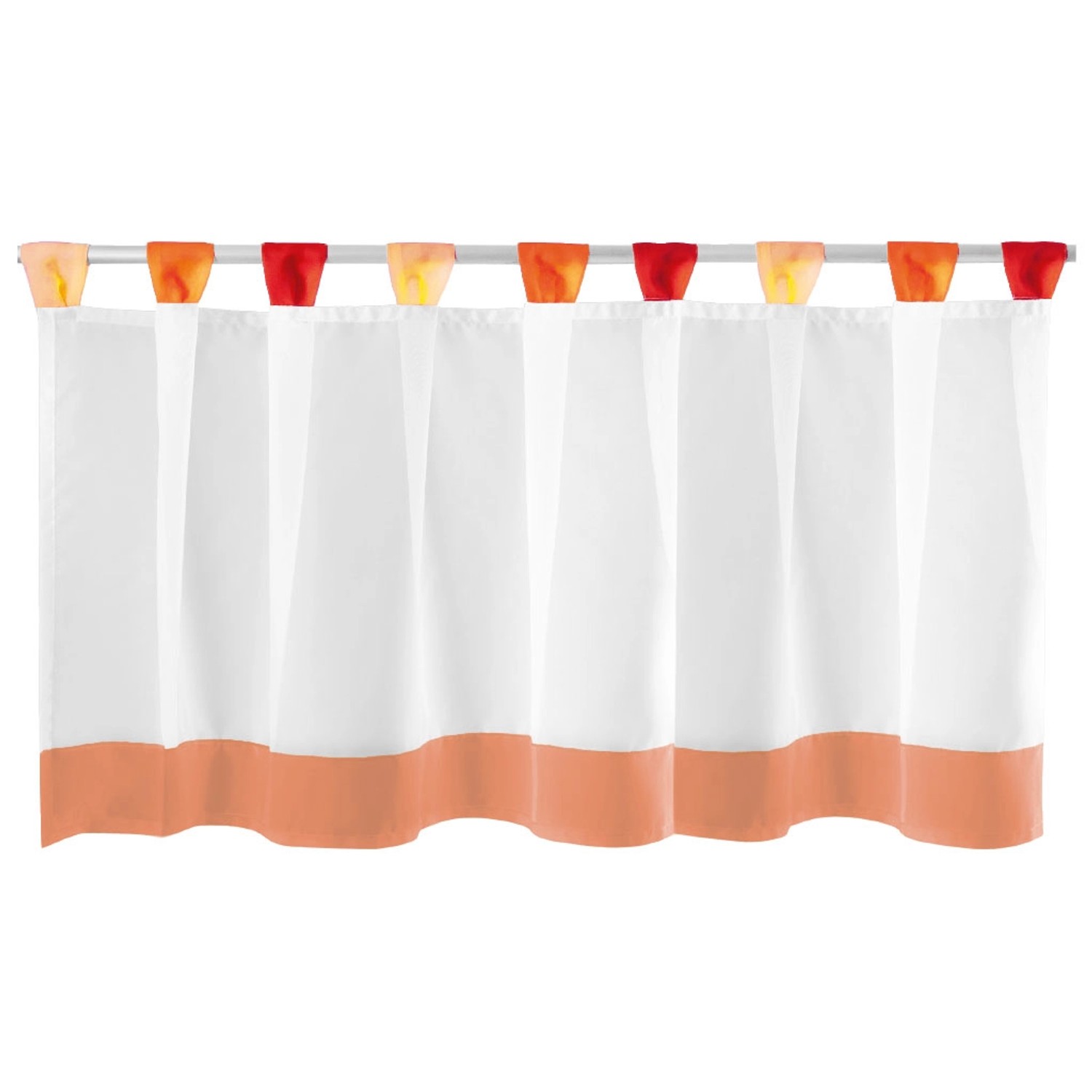 Arsvita Bistrogardine mit Schlaufen 150 cm x 45 cm Orange Rot günstig online kaufen