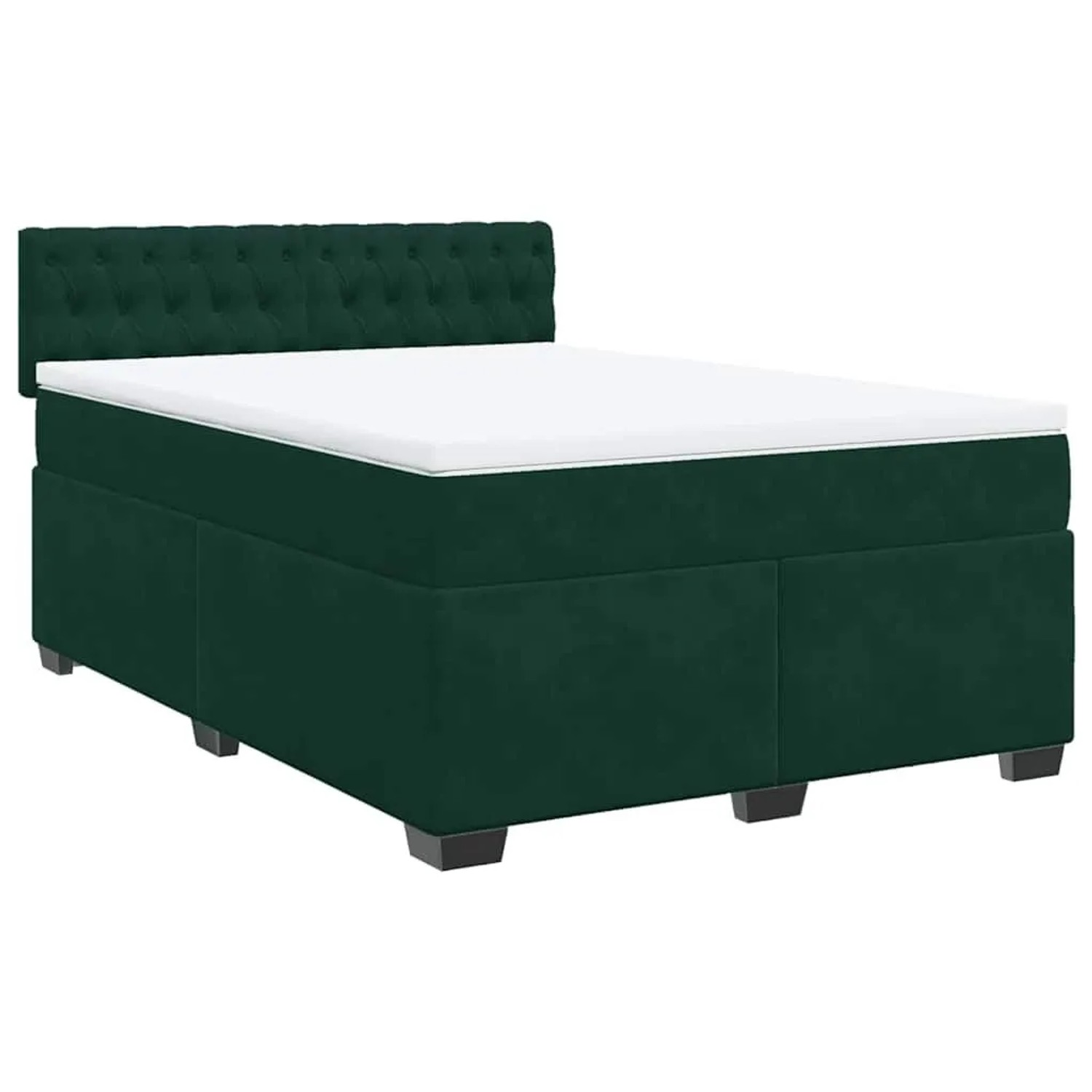 vidaXL Boxspringbett mit Matratze Dunkelgrün 160x200 cm Samt 3286363 günstig online kaufen