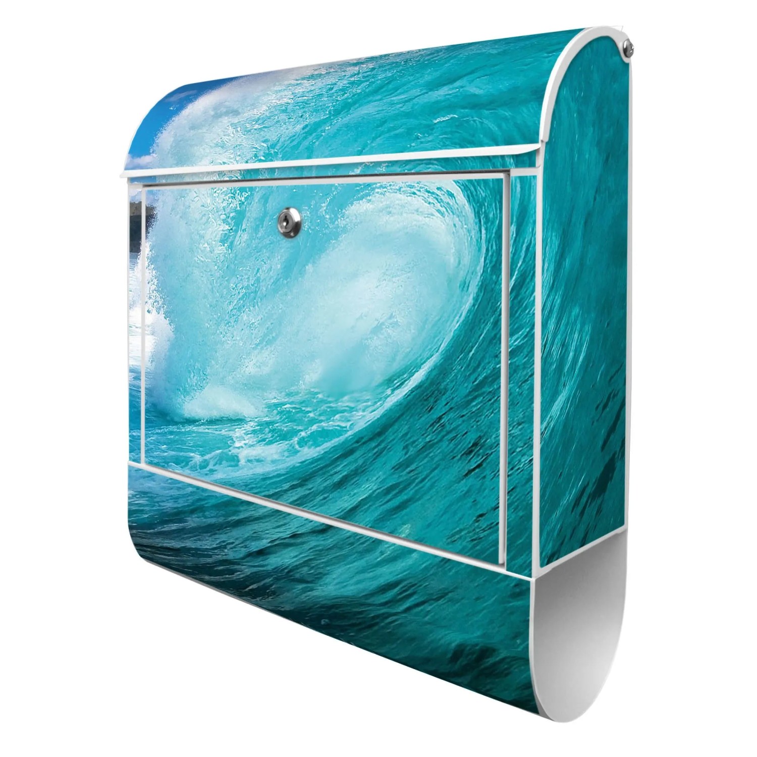 Banjado Design Briefkasten Weiß Pulverbeschichtet 39x47x14cm 2 Schlüssel Mi günstig online kaufen