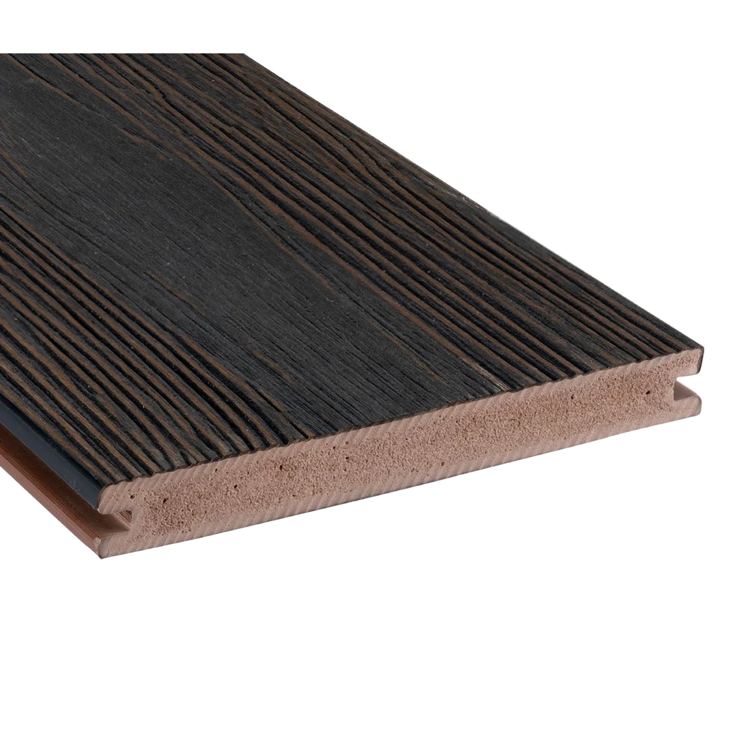 GartenLand WPC Terrassendiele Nova 21 x 190 x 4000 mm Kaffeebraun-Multicolor Geprägte Holzstruktur Co-Extrudiert Massivprofil