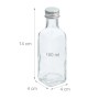 Transparente Miniflasche aus Glas mit silbernem Schraubverschluss, 100 ml, für Liköre und Öle.