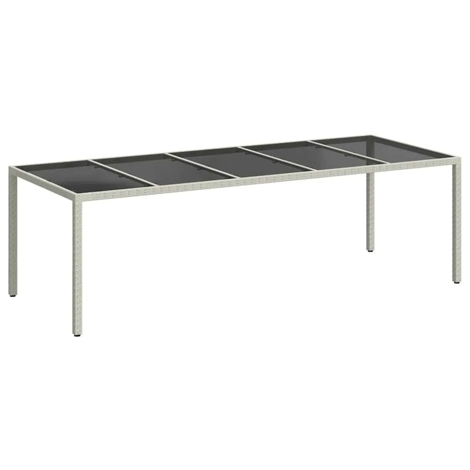 Furnicato Gartentisch Weiß 250x100x75 Cm Poly Rattan Und Hartglas