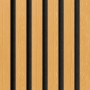 Akustikpaneel Muster Eiche Natur geölt mit schwarzem Filz. Holzpaneel für Wand- und Deckenverkleidung.