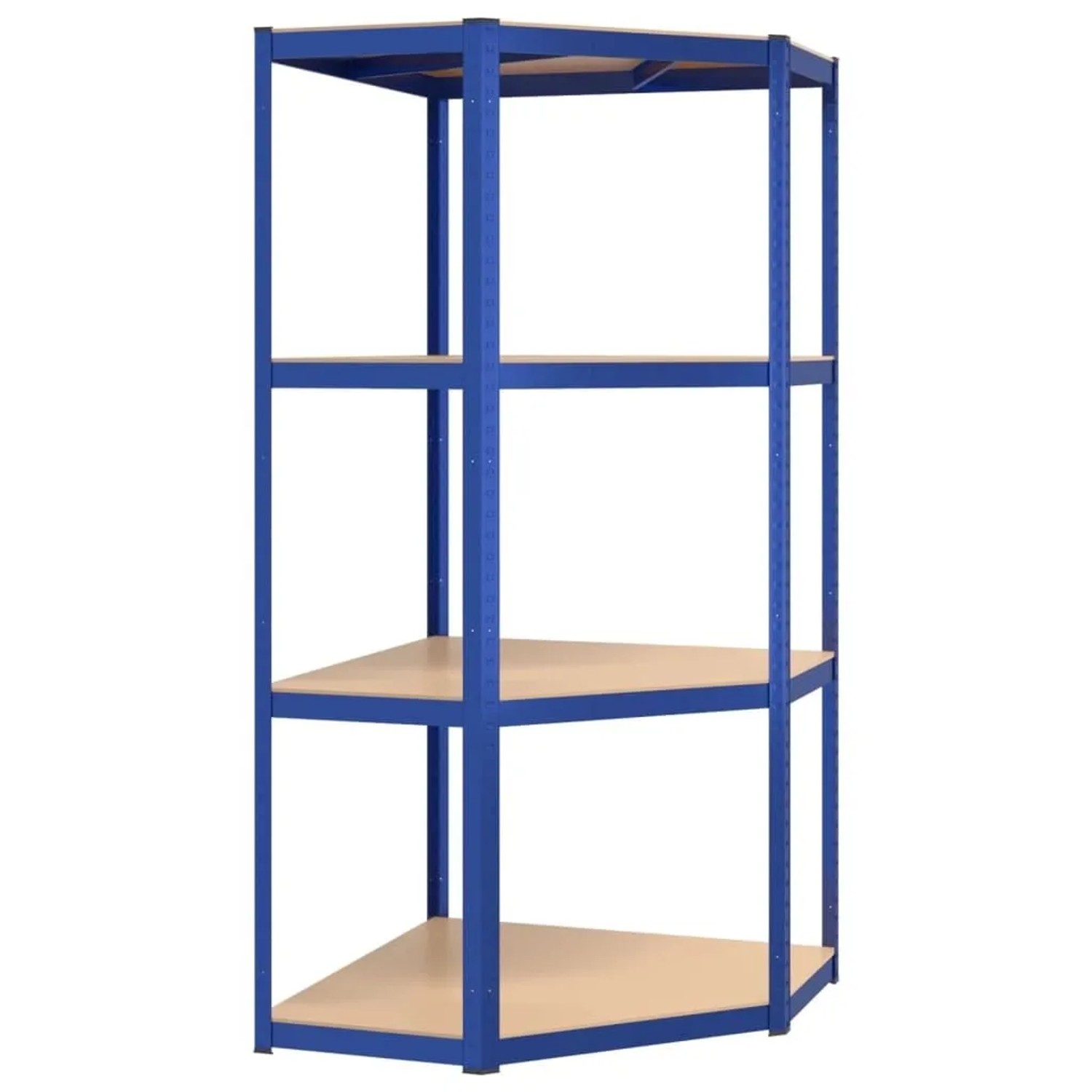 vidaXL Eckregal mit 4 Böden Blau Stahl & Holzwerkstoff 152852