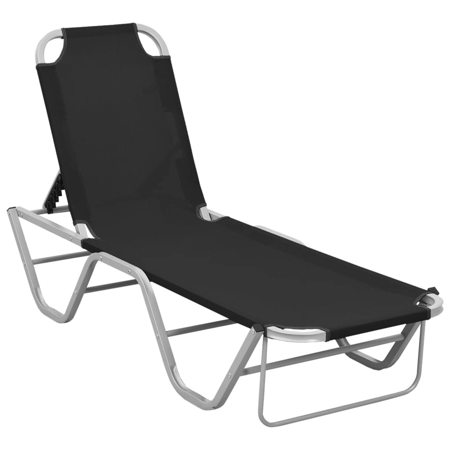 furnicato Sonnenliege Aluminium und Textilene Schwarz günstig online kaufen