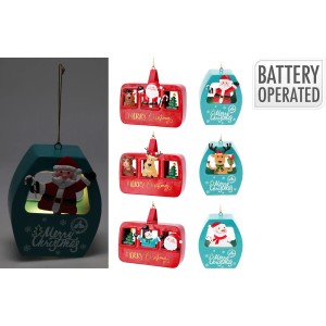 Weihnachtsbaumschmuck Gondel mit Figuren, verschiedene Designs, batteriebetrieben.