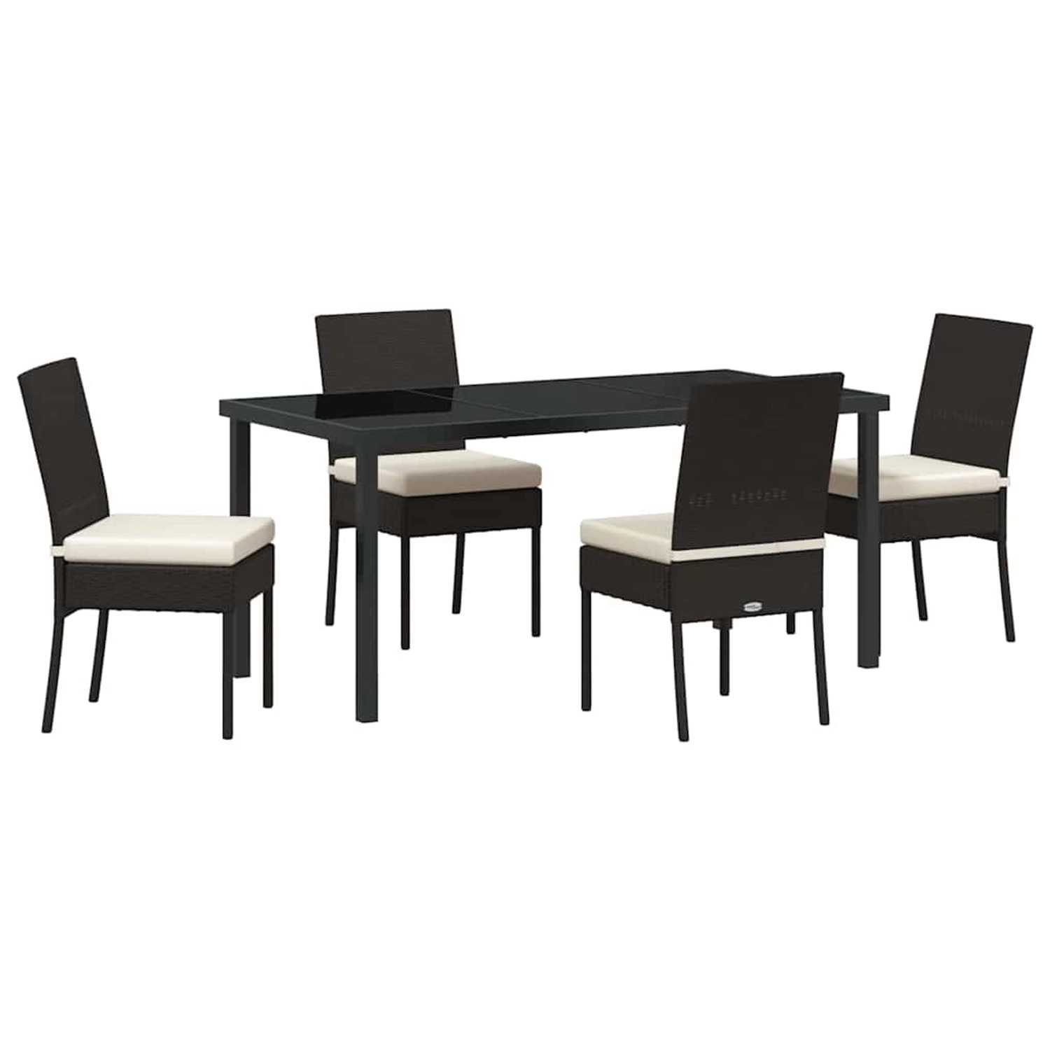 vidaXL Garten Essgruppe 5-Tlg Schwarz Poly Rattan 3379208 günstig online kaufen