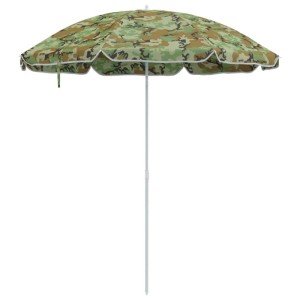 vidaXL Sonnenschirm mit Tarnmuster, 161x161x193cm, ideal für Strand und Garten.