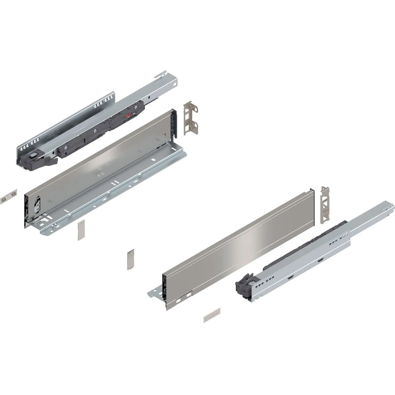Blum Legrabox Pure Set Höhe M Tip-On Vollauszug 450 mm 40 kg Inox 1 Paar
