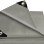 Graue WOLTU Abdeckplane 4x5 m, wasserdicht, mit Ösen für Bau und Garten.