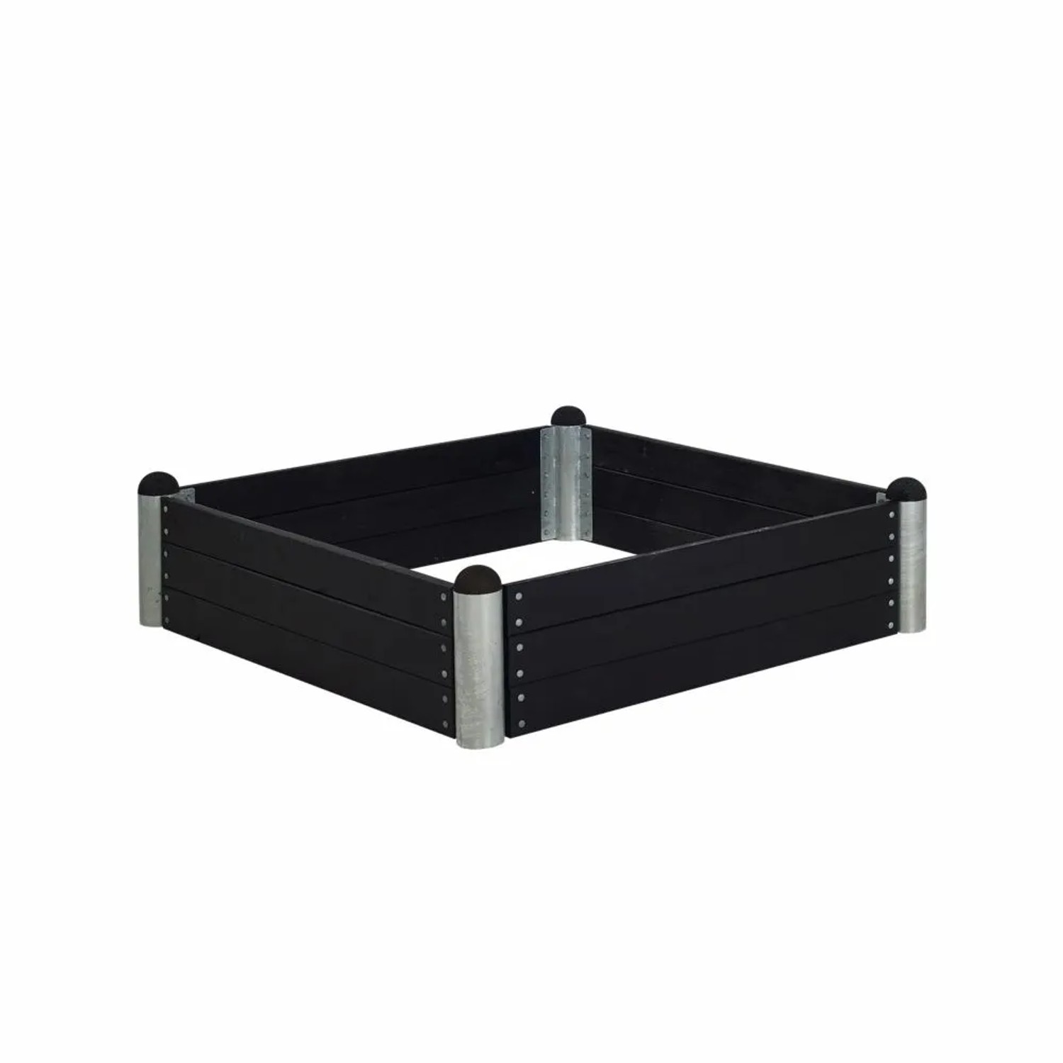 PLUS Quadratisches Hochbeet 140x140 cm Schwarz und Modern