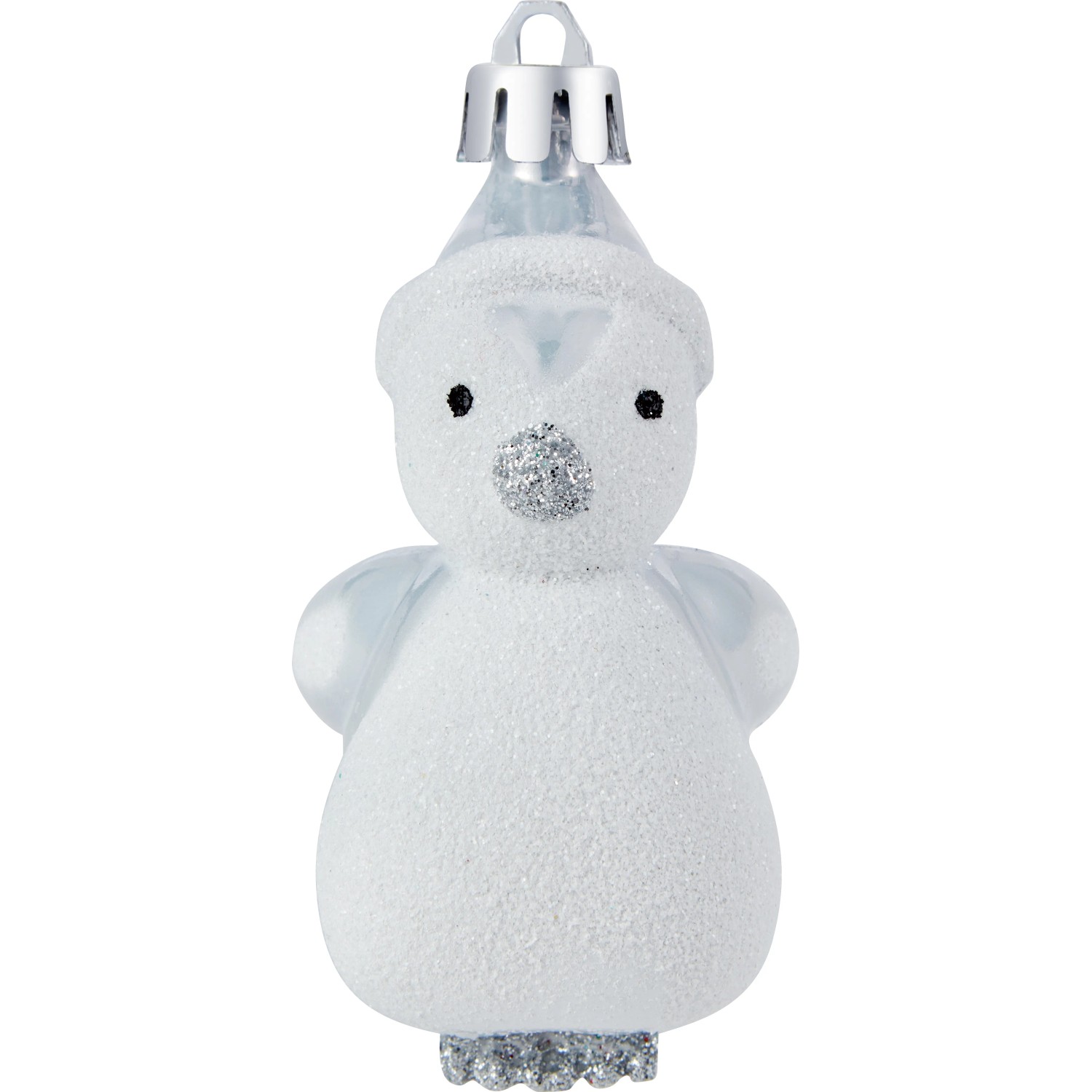 Baumschmuck-Set Pinguin 4-teilig Weiß-Silber
