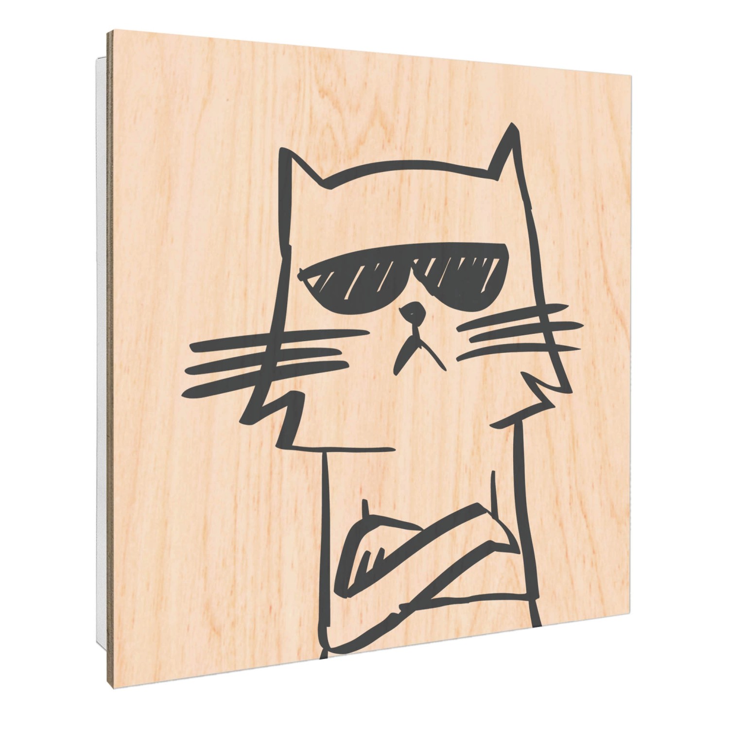 Banjado Schlüsselkasten mit Holzfront 30x30cm Weiß Scharnier Links 50 Haken günstig online kaufen