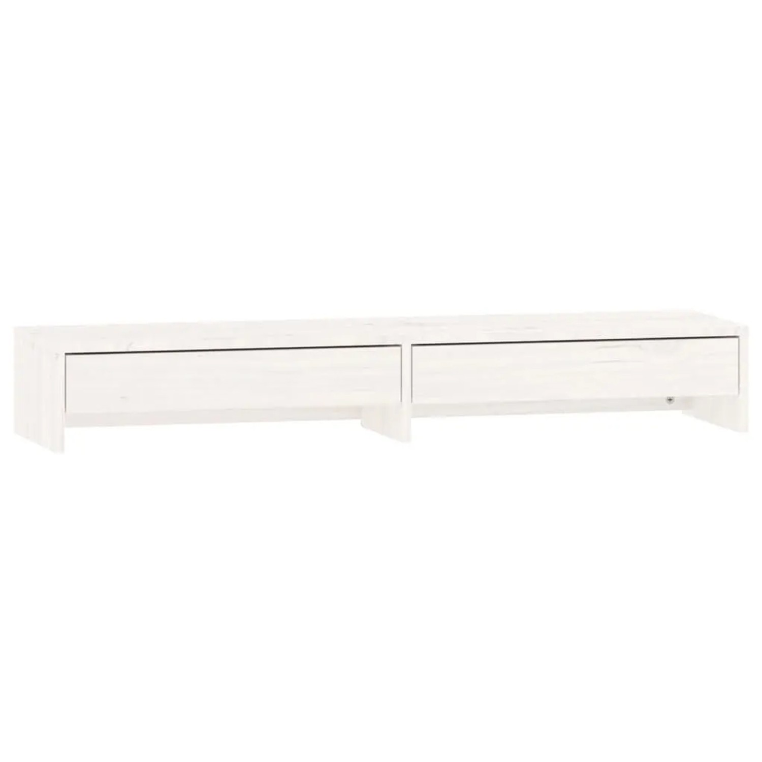 vidaXL Monitorständer Weiß 100x27x15 cm Massivholz Kiefer 813960