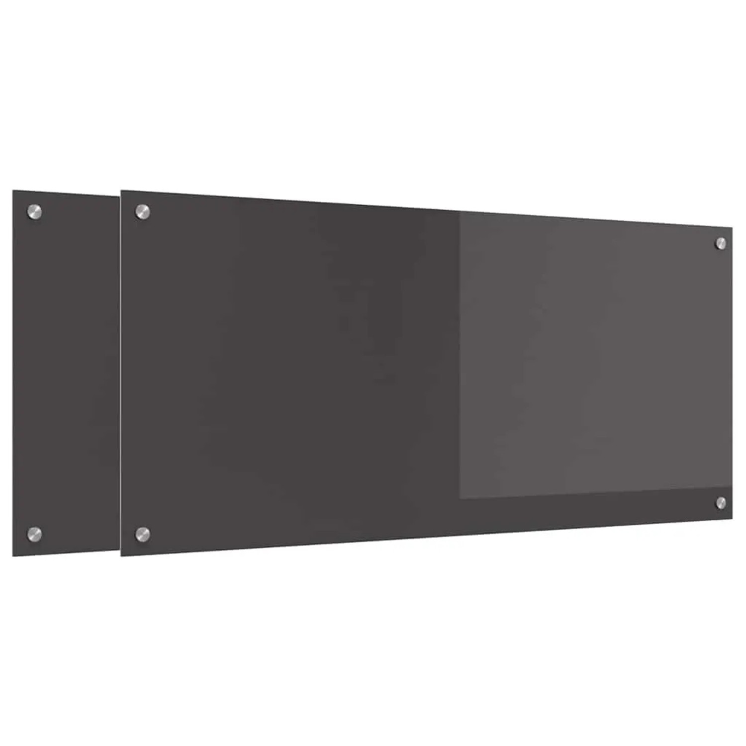 vidaXL Küchenrückwand 2 pcs Dunkelgrau 110 x 50 cm Gehärtetes Glas 3415507