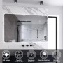 Aica Sanitär Badspiegel 120x80 cm Spiegel mit LED Beleuchtung Touch Wandschalter Kaltweiß Dimmbar Memory Wandspiegel Badezimmerspiegel_3