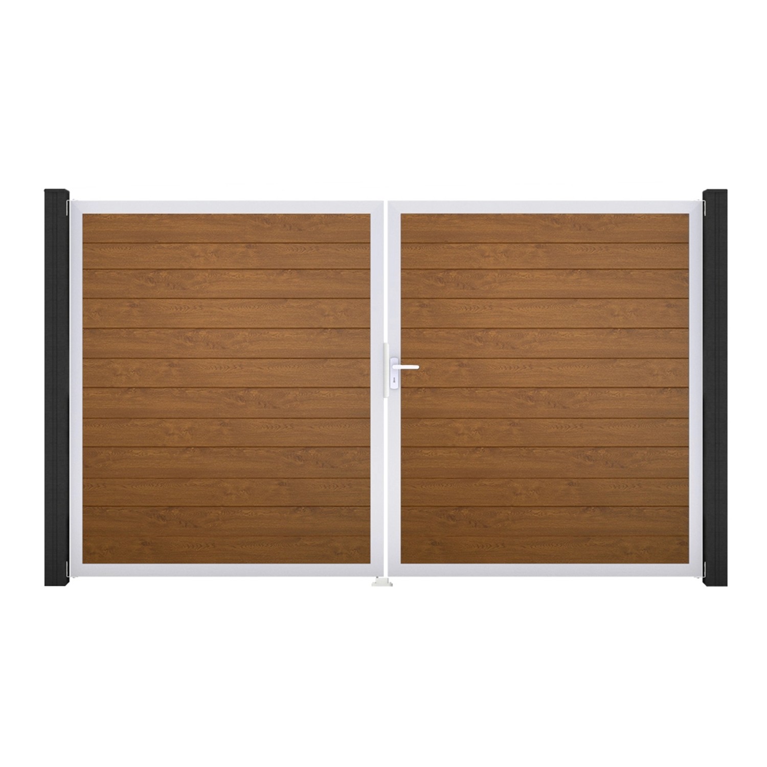 GroJa Tor 2-flg. Basicline Schmal Golden Oak EV1 306 cm x 180 cm DIN Rechts günstig online kaufen