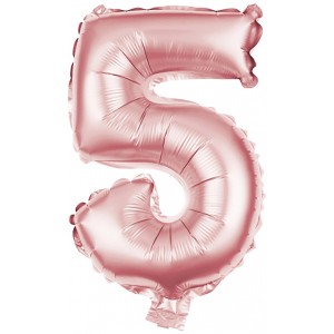 Party Factory Folienballon Zahl 5 in Rose, 100 cm hoch, ideal für Geburtstage.