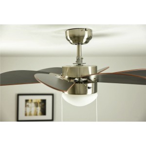 WESTINGHOUSE Deckenventilator Turbo Swirl Chrom, 105 cm, mit Lampe und Zugketten.