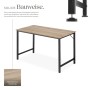 Tectake Schreibtisch Jenkins im Industrial Style mit Holzplatte in Eiche Sonoma und schwarzem Stahlgestell.
