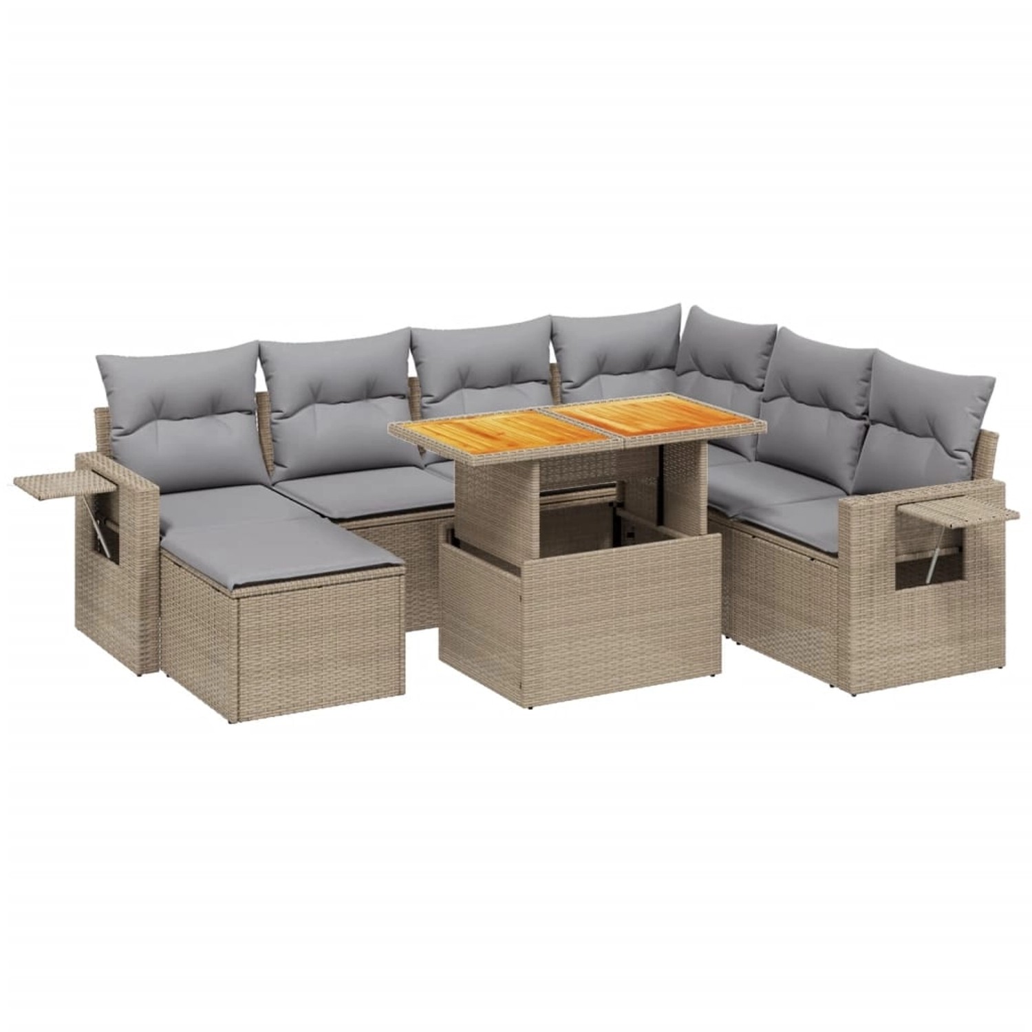 vidaXL 8-tlg Garten-Sofagarnitur mit Kissen Beige Poly Rattan Modell 299 günstig online kaufen