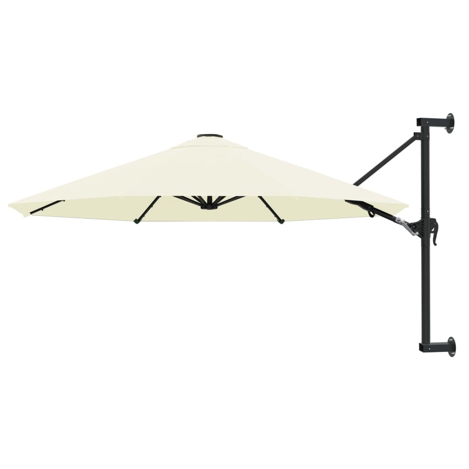 furnicato Sonnenschirm zur Wandmontage mit Metall-Mast 300 cm Sandweiß günstig online kaufen