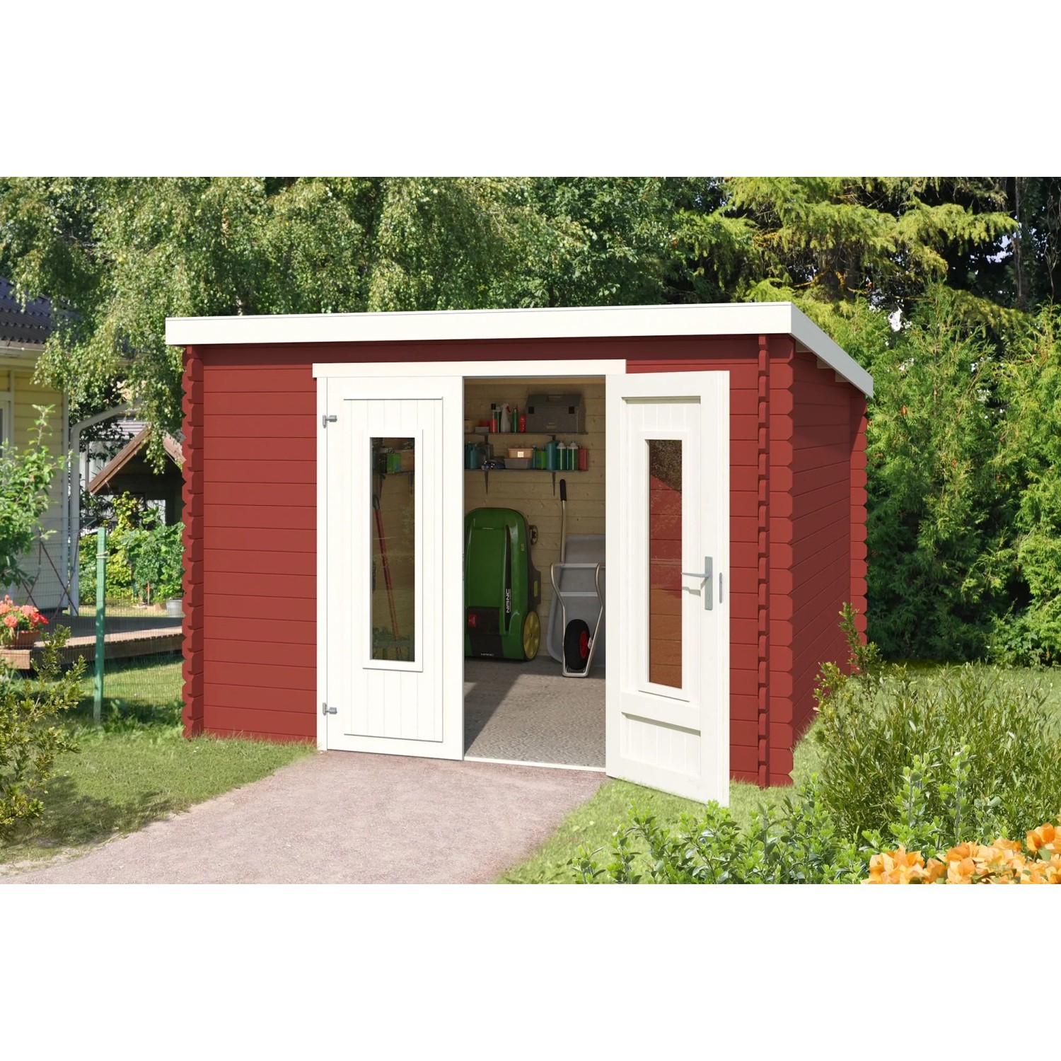 Lasita Gartenhaus Sacramento 292 cm x 292 cm Schwedenrot