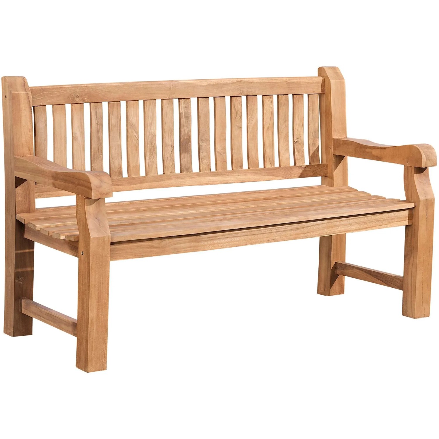DELUKE Gartenbank Teakbank DEGAD Holz Teak 150x61x93cm Holzbank 150cm Bank Mit Lehne Wetterfest Bank Garten Terrasse