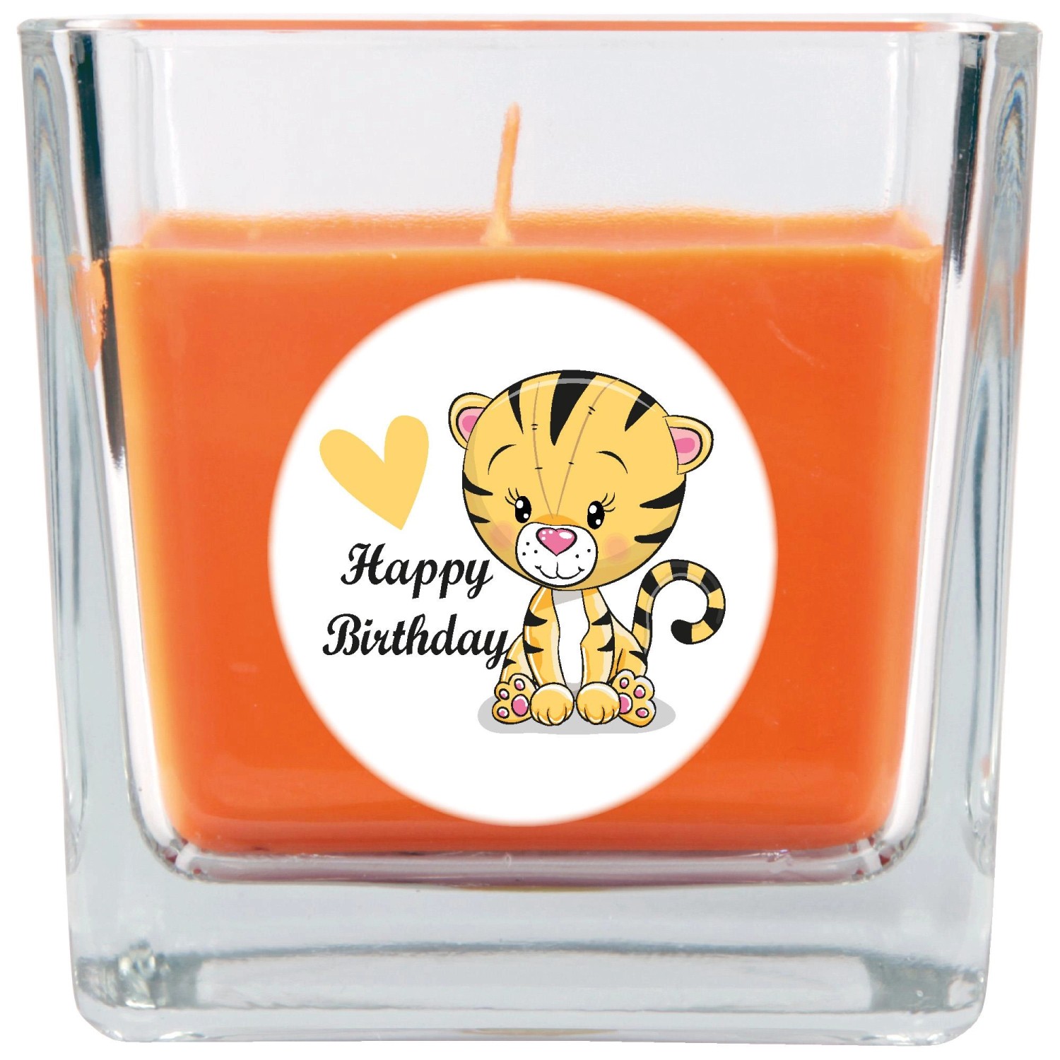 HS Candle Duftkerze & Glas Happy Birthday Viereck Honigmelone Tiger günstig online kaufen