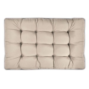 Beiges Beautissu Style Paletten-Sitzkissen 120x80cm, getuftet, robust für Indoor & Outdoor.