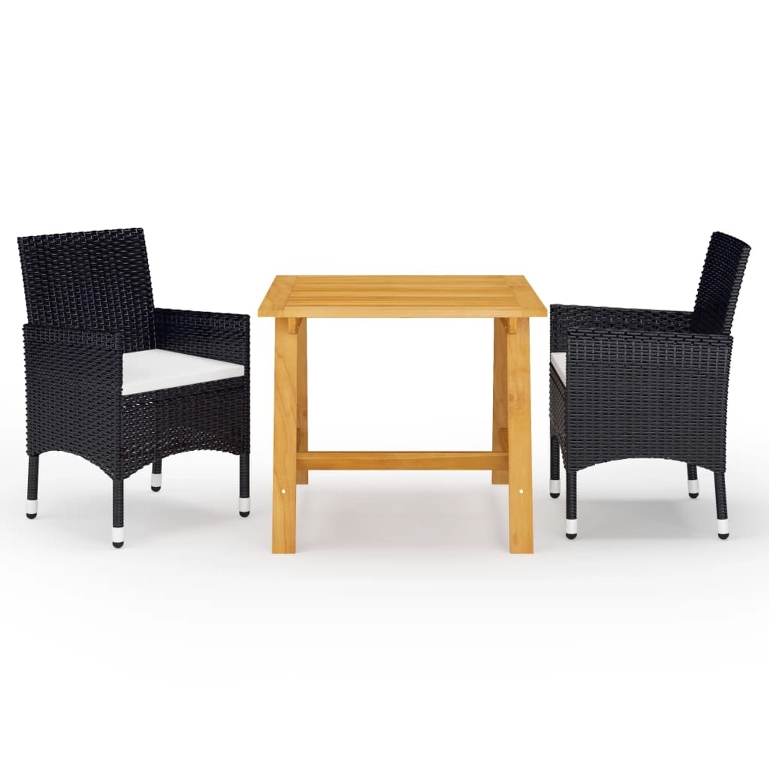 vidaXL 3-Tlg Garten-Essgruppe mit Kissen Schwarz 3095890 günstig online kaufen