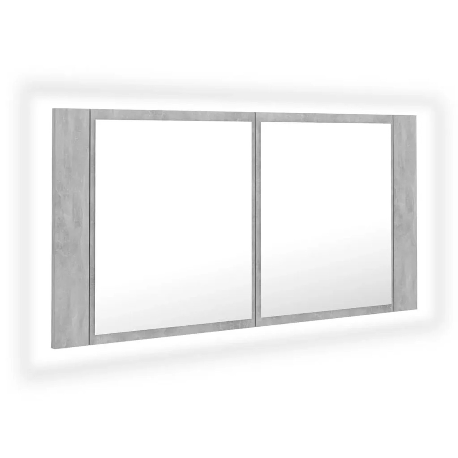 vidaXL LED-Bad-Spiegelschrank Betongrau 90x12x45 cm Acryl 804976