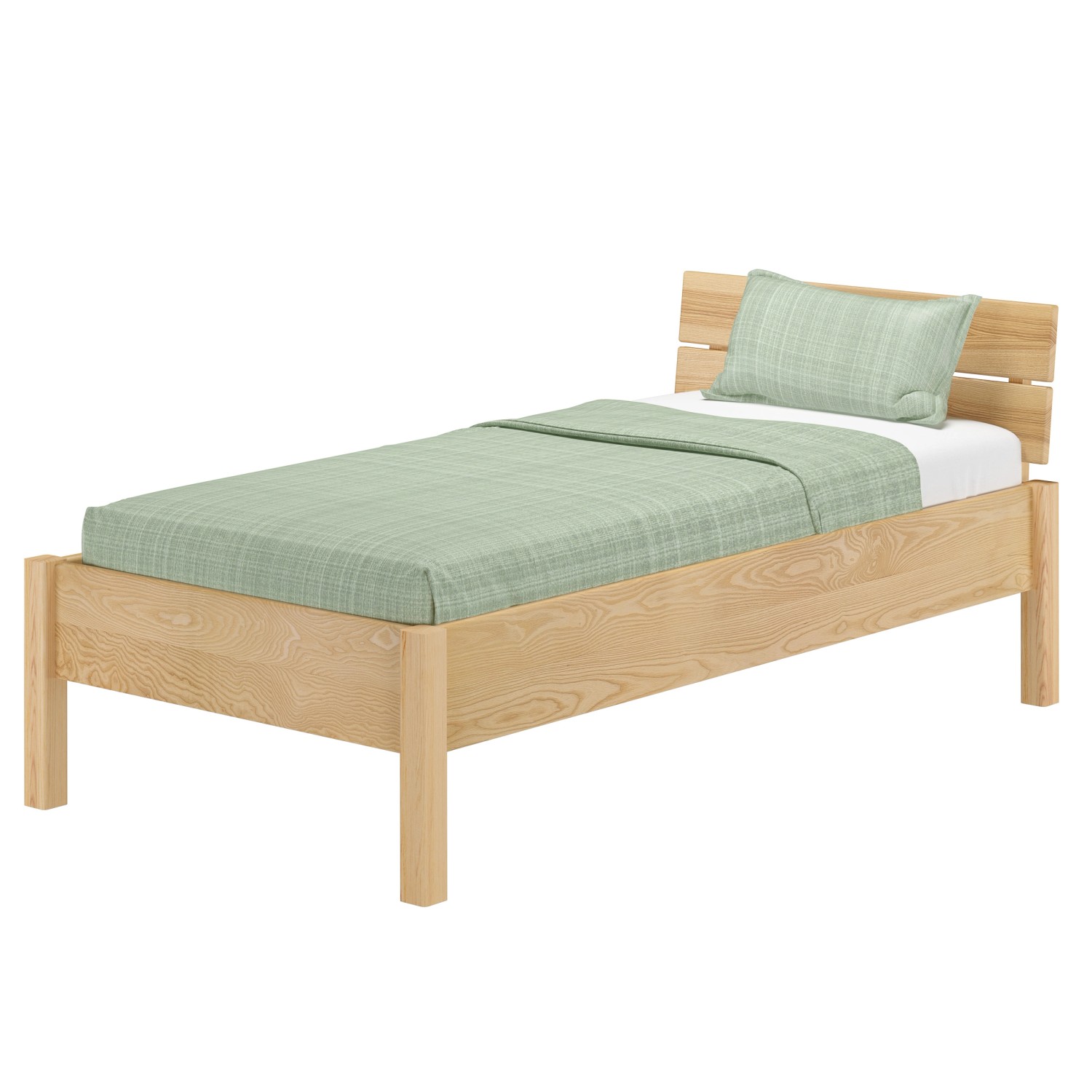 Erst-Holz Metallfreies Einzelbett Esche Massivholz 90 x 200 Modell 90 günstig online kaufen
