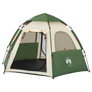Grünes 4-Personen Campingzelt mit Quick Release System, wasserdichtem Polyester und großem Eingang für Outdoor.