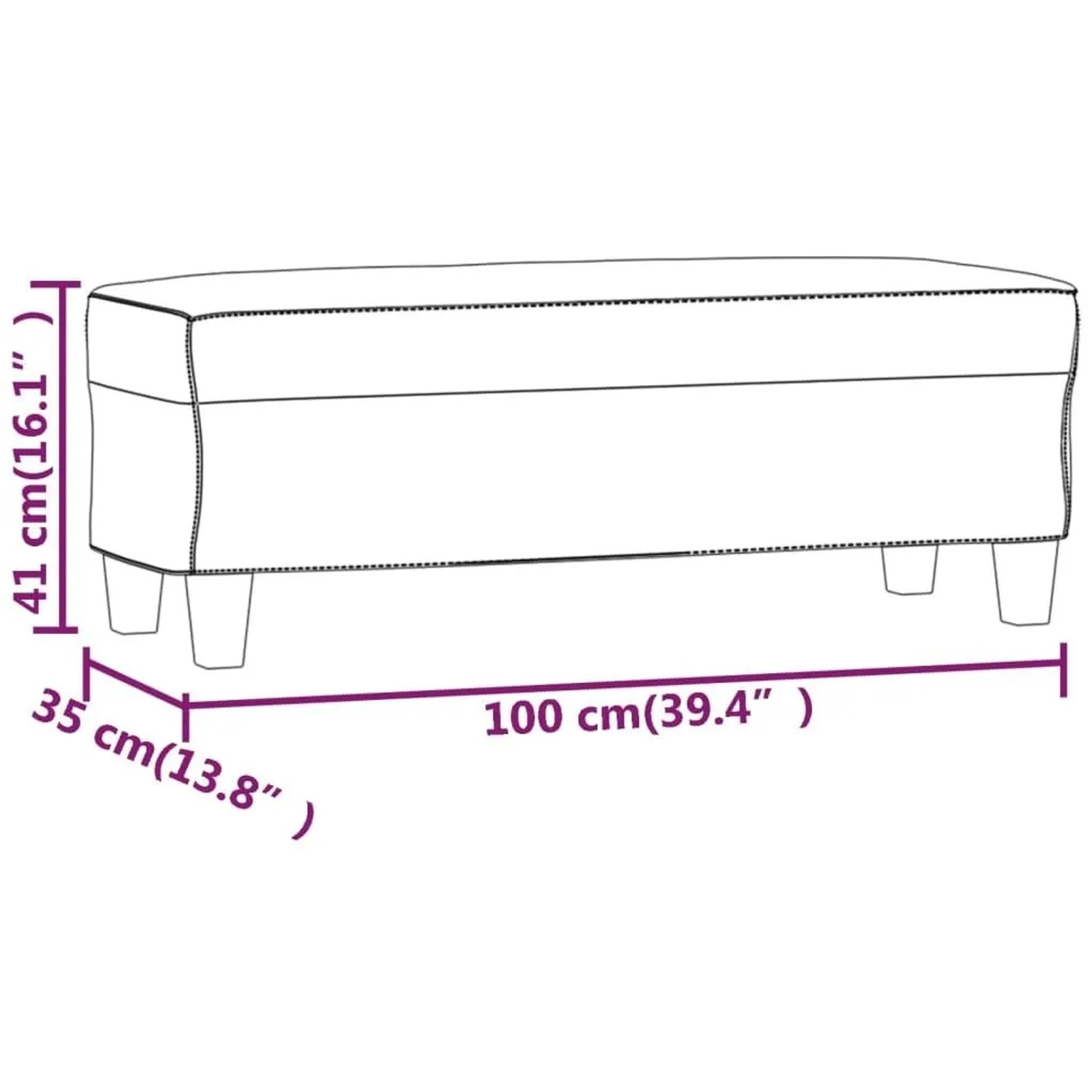 vidaXL Sitzbank Braun 100x35x41 cm Kunstleder 349461_7