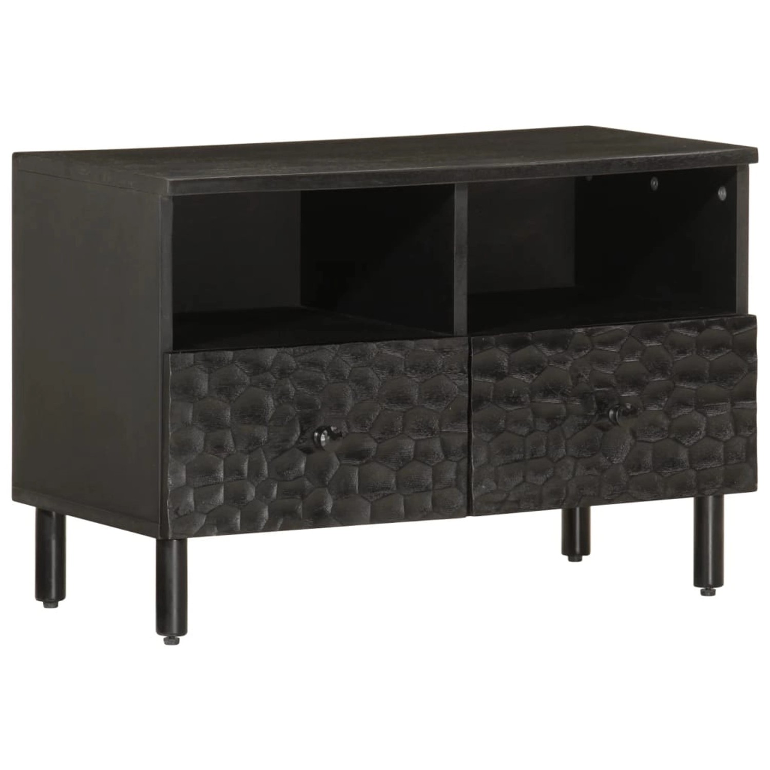 vidaXL TV-Schrank Schwarz 70x33x46 cm Massivholz Mango 356820 günstig online kaufen
