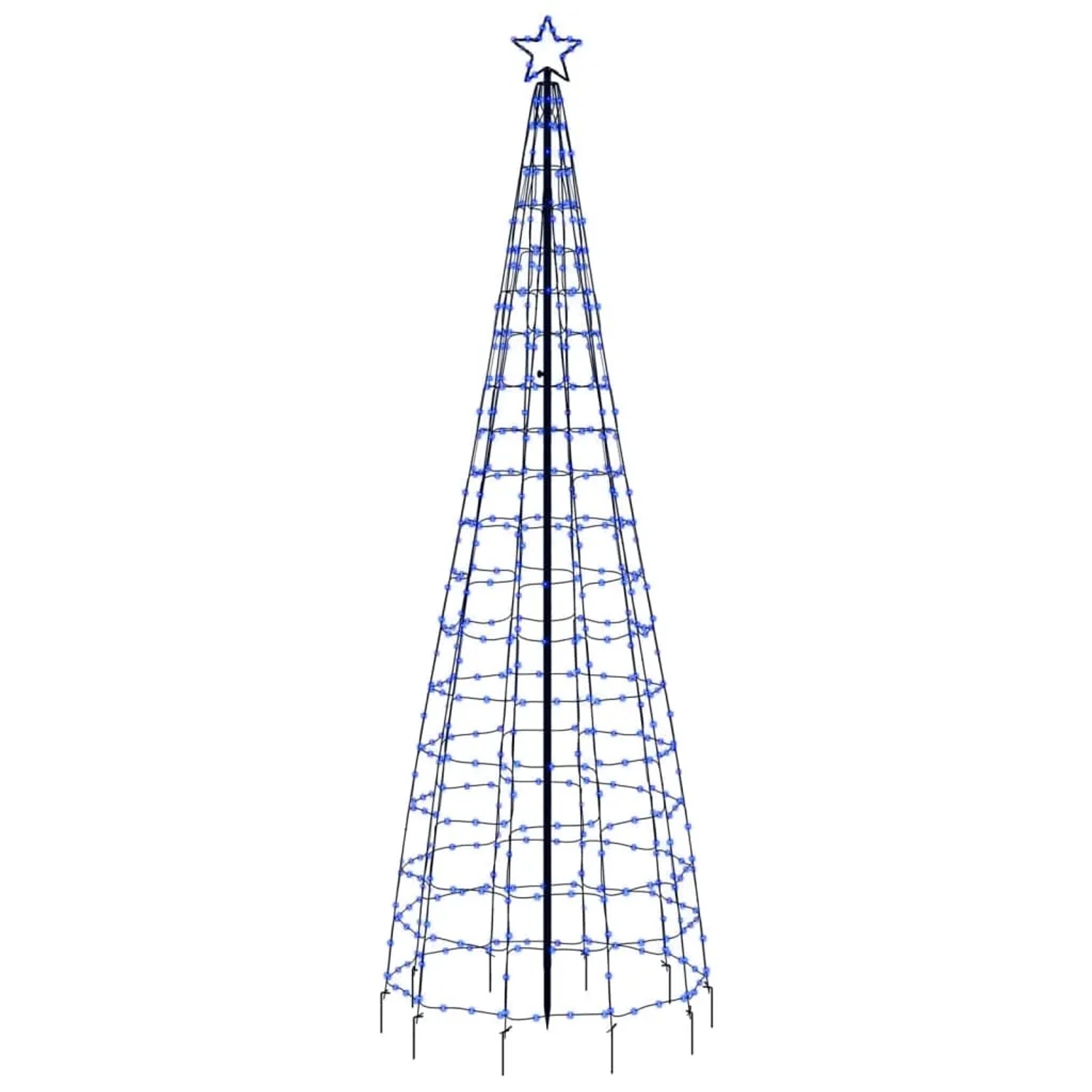 vidaXL LED-Weihnachtsbaum mit Erdspießen 570 LEDs Blau 300 cm 358107