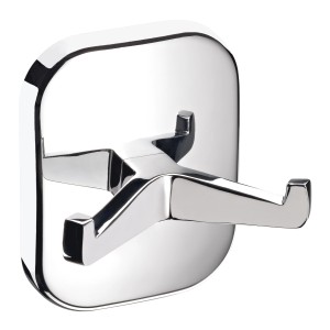 CMI Handtuchhaken S 100, Chrom, zur Wandmontage, mit zwei Haken.